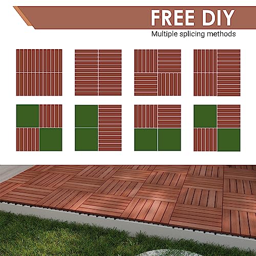 Primezone WDT-B-54 Pcs Fsc Certified Acacia Wood Interlocking Patio Deck Tiles thumb #6