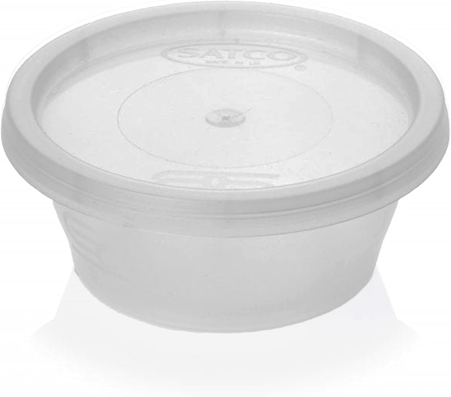 MARENT 100 Satco Plastic Food Takeaway Microwave Heavy Duty Cups with Lids 2oz 4oz 8oz 12oz 16oz (8oz)