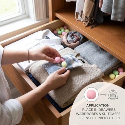 Image of Colourful Naphthalene Balls for Clothes | Bathroom | Wardrobe | Pantry | Moth, Protect Clothes 100% Safe | Smell Free | Stain-Free /Germs (100, Grams)