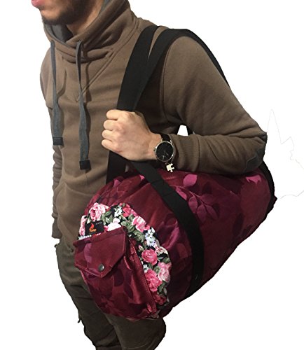 Borsa Borsone Tracolla Uomo e Donna Rosso Bordeaux...