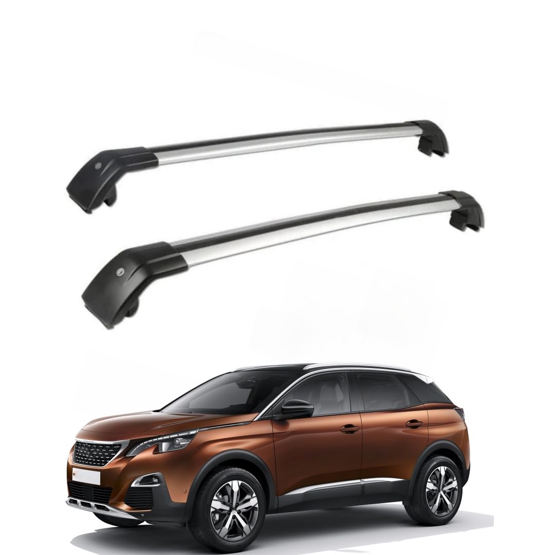 Lockable Roof Cross Bars for Flush Rails for Peugeot 3008 SUV (0U) 2009-16