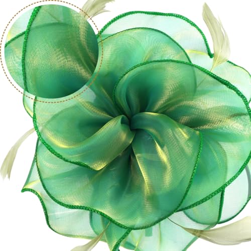 Image of DRESHOW Fascinators Hat Tea Party Headwear Ribbons Feathers on a Headband and a Clip for Women