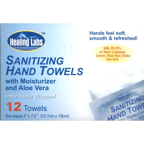 Sanitizing Hand Towels w/ Moisturizer and Aloe Vera, 12