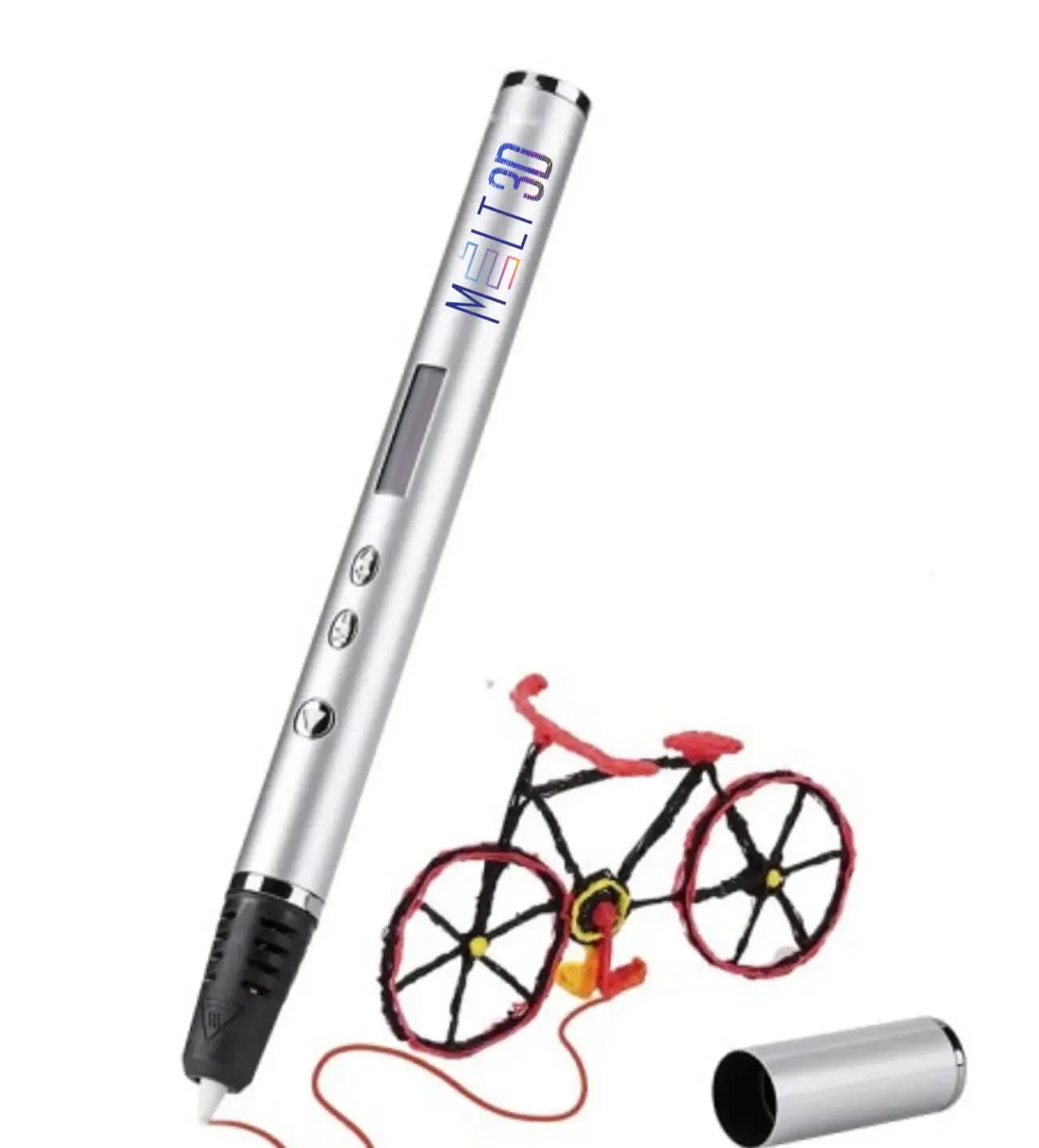 Melt3D The Artisan: World's Slimmest 3D Pen with Metal Housing and OLED Screen (Silver)