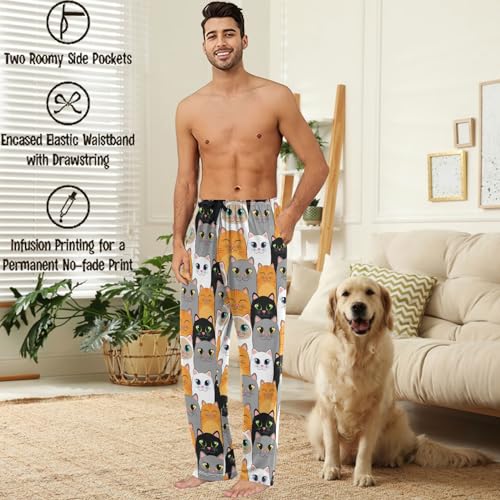 visesunny Mens PJ Pajama Pants Bottoms Cotton Soft Lounge Pants Sleepwear PJs with Pockets2