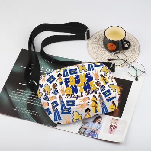 WSNANG Greek Sorority Crossbody Bag Pretty Poodle Gold & Royal Blue Shoulder Bag Greek Sorority Gift2