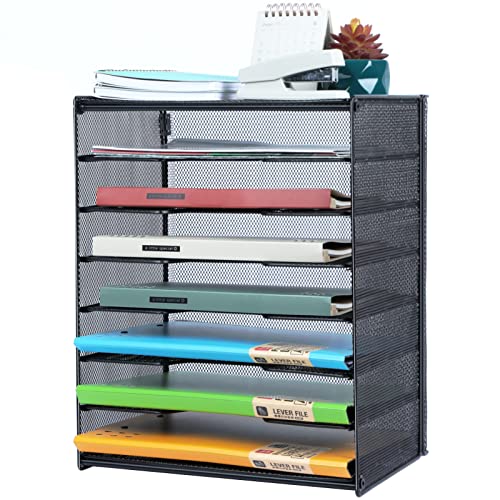 Veesun Papier-Briefablage, Organizer aus Netzstoff, mit 8 Etagen, Schwarz Cover