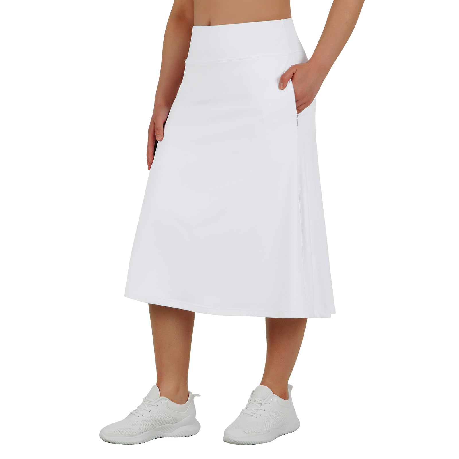 ANIVIVO Women's Midi Length Skorts Skirts with Pockets Modest Skirts 28" Long Knee Length Athletic Skorts