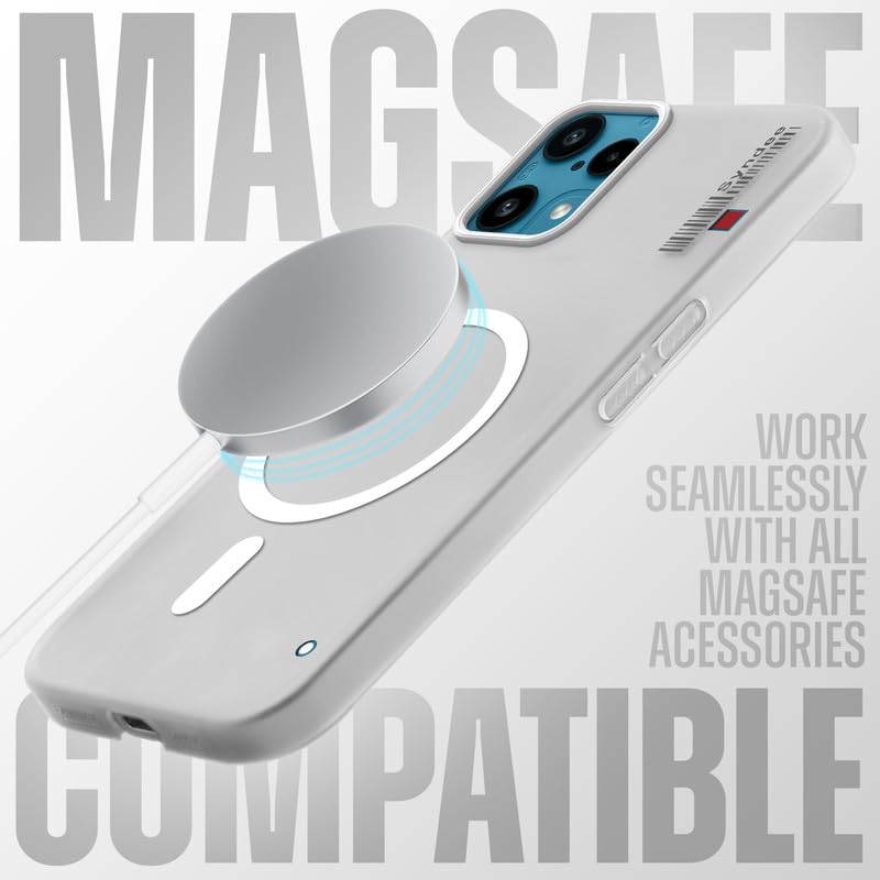 Image of Mr. Case Back Cover for Nothing Phone 3A Lite 5G Elegant Frosted White Translucent Back Only Compatible with Wireless Magnetic Accessories | Anti-Scratch Shockproof Phone Case - White