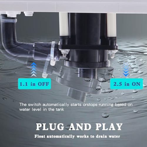 Bpssdi QS-100L Condensate Pump, Removal Drain Pump With 100 L/H Flow, 6.6Ft/2M Lift, 0.63 Qt/0.6 L Water Tank, Automatic Switch, For Air Conditioner, Dehumidifier, Hvac thumb #6