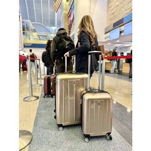 World Traveler Contour Hardside 3-Piece Spinner Luggage Set with TSA Lock, Champagne, One Size2