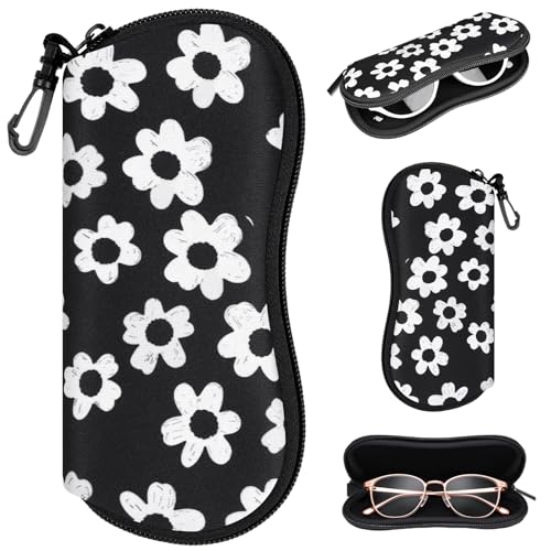 Image of Sunglasses Case with Belt Clip, Ultra Light Neoprene Zipper Soft Padded Glasses Case for Women Men