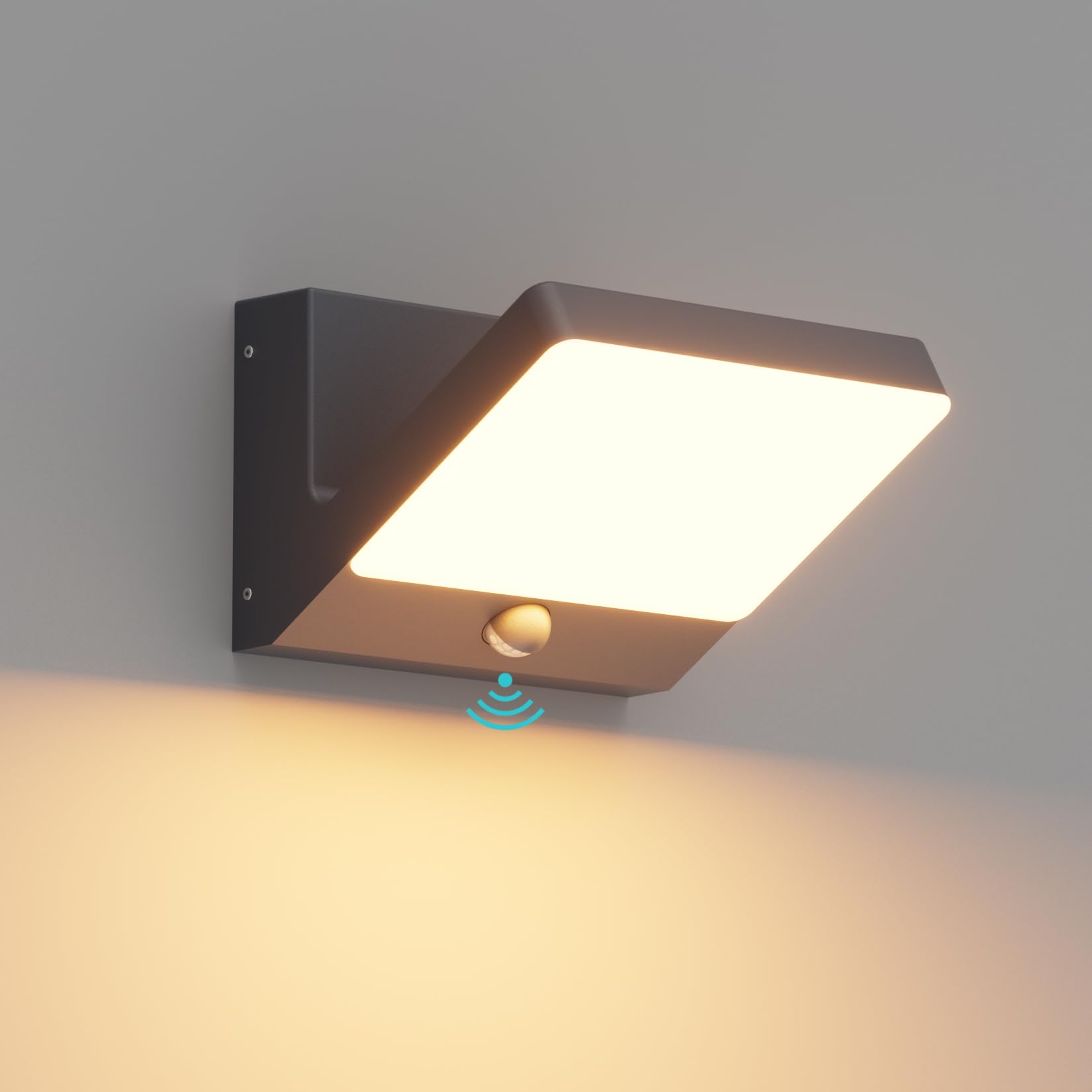 30W LED Applique Murale Anthracite avec Détecteur de Mouvement