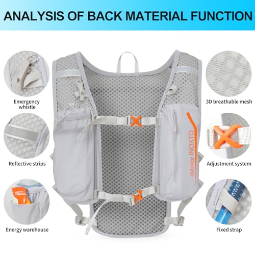 Image of INOXTO Running Hydration Vest Backpack,Lightweight Insulated Pack with 1.5L Water Bladder Bag Daypack for Trail Hiking Running Cycling Race Marathon for Women Men