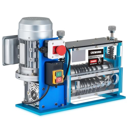 CREWORKS Elektrische Kabelabisoliermaschine 550W Kabelschälmaschine Abisoliermaschine Kabel Abisolierwerkzeug 11 Löcher 10 Klingen 1,5-40 mm Wire Stripping Peeling Machine