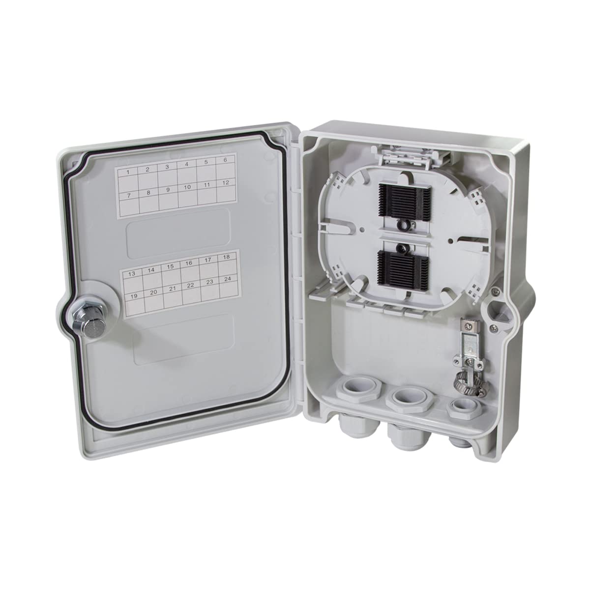 LogiLink FB124E - FTTH/FTTB-Anschlussleergehäuse, für max. 24 Fasern, 6X LC/QD o. SC/DX