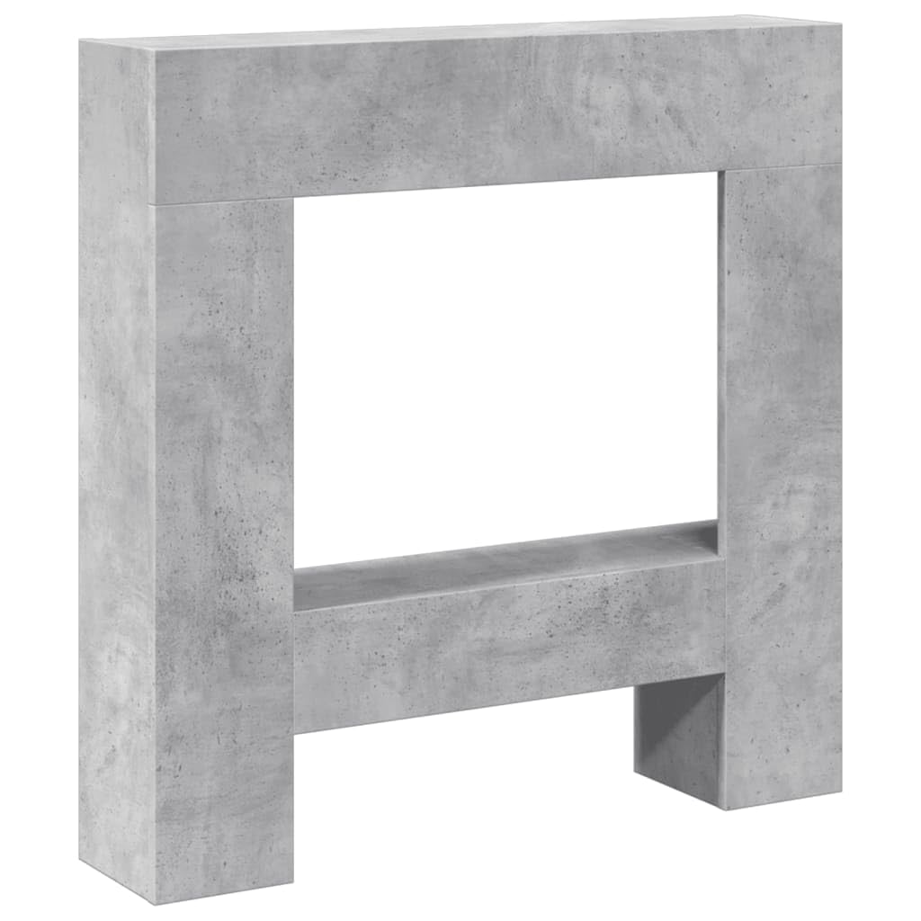 vidaXL Fireplace Surround, Fire Surround Only Compatible with LED Flame, Fireplace Frame for Living Room Hallway, Concrete Grey Engineered Wood