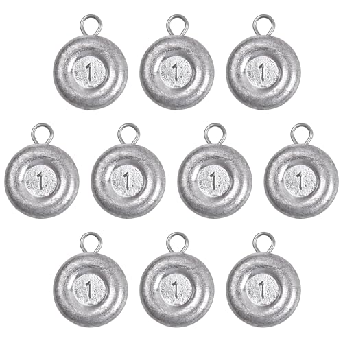 Disc Sinkers Fishing Weights Coin Sinkers Saltwater Surf Fishing Weights for Bottom Drifting Trolling Catfishing Tackle 1oz 2oz 3oz 4oz 5oz 6oz 8oz