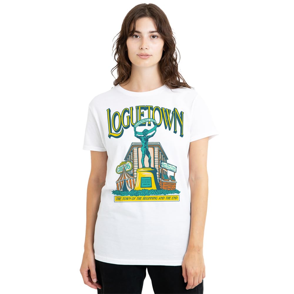 One Piece Loguetown Market Ladies T Shirt, White, Medium