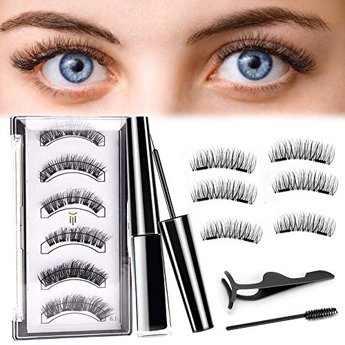 Preisvergleich Produktbild Magnetische Wimpern, Magnetische Wimpern Eyeliner, Wimpern Magnetisch, 5 Magnete Wimpern Mit Wasserdichtem Langlebigem Magnetic Eyeliner, Wiederverwendbare Falsche Magnetic Eyelashes