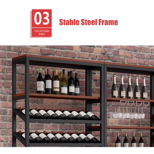 Soporte para botellas de vino freestanding de madera y metal 240cm miniatura 4