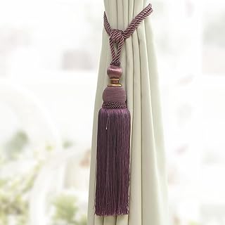 2 Pack Tassel Curtain Tiebacks European Vintage Style Curtain Holdbacks Braided Curtain Holder Fringe Rope