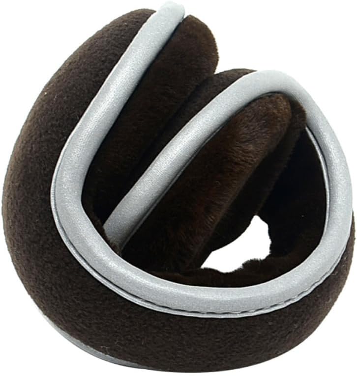 Alipis Folding Plush Winter Earmuffs for Men and Women, Coffee