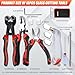 Alwalkee 13-Piece Glass Cutting Tool Kit, Oil Feed Cutter with Running Pliers & Tile Nippers for 2-20mm Stained Glass, Mosaic