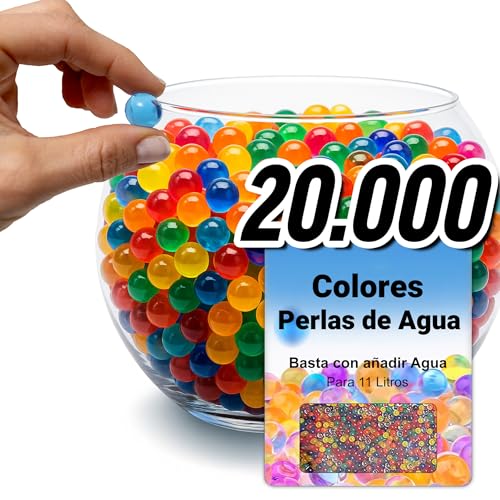 Comforder - Bolitas de agua para plantas, colores surtidos, paquete de aproximadamente 20.000 bolitas de agua - bolitas de gel decorativas para plantas en jarrones, bolitas de gel en colores surtidos