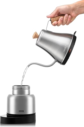 Miniatura 3 de Bodum Cafetera eléctrica Chambord de 17 onzas, jarra de plástico con control Wi-Fi y temporizador programable, acero inoxidable pulido