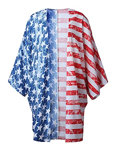 DDSOL-Womens-American-Flag-Kimono-Cover-up-Beachwear-Cardigan-Loose-Tops-Shirt-Blouse