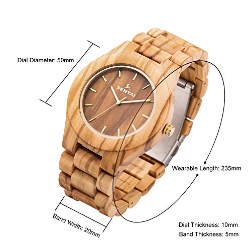 WOGREZ Sentai Orologio Legno Uomo Naturale