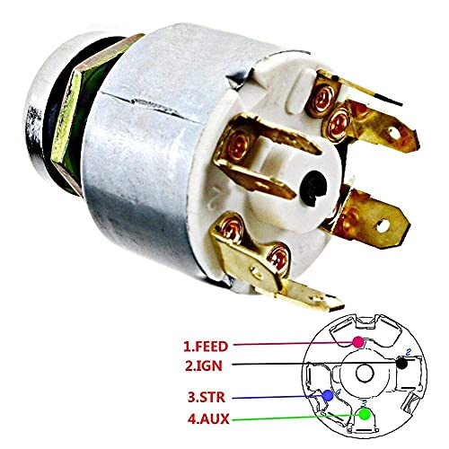 Ignition Switch Controls with 2 Keys 12V Universal Ignition Key Switch 12V Ignition Switch Universal 12V 4 Position Ignition Switch Lock Keys for Car Motorcycle Bike Boat - Image 4