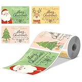 Phomemo M110 M108 M120 M200 M220 M221 Etikett – Thermo-Etiketten für Preis, Name, Adresse, Logo, Barcode, 50 mm x 80 mm, Weihnachtsmuster (1 Rolle)