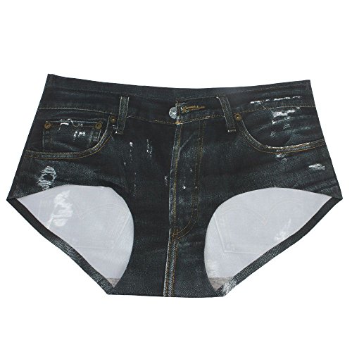 Mmrm Braguitas Nylon diseño 3D imitación Vaquero - Denim (Negro)