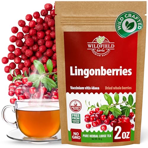 Image of 2 oz. Lingonberries Fruit Herbal Tea (Vaccinium Vitis-Idaea) - 56g Dried Lingonberry Herb Fruit Te De Arandano Rojo