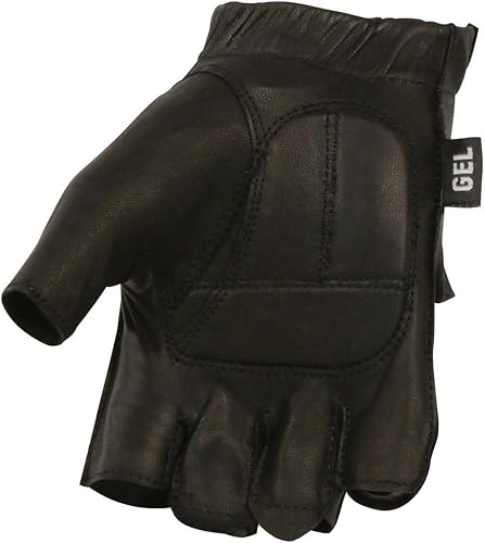 Miniatura 4 de Milwaukee Leather SH442 - Guantes de mano de motocicleta para hombre, con acolchado de gel de piel, color negro