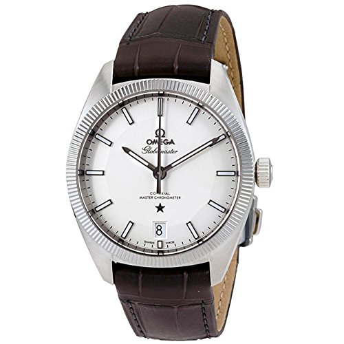 Omega Constellation Mens Silver Face Black Leather Strap Swiss Co-Axial Automatic Watch 130.33.39.21.02.001