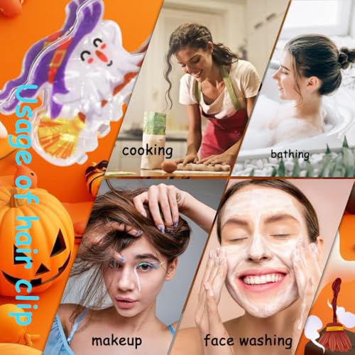 Pinza para cabello de Halloween NEWSPIED con diseño de fantasma y bruja, sujetador antideslizante para cabello grueso y fino, mediana, 1 pieza miniatura 7