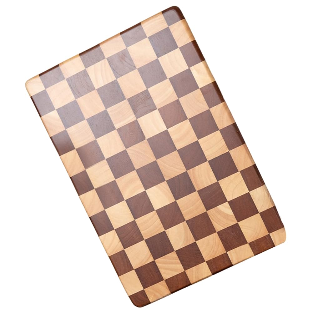 CTRLZS Flippable Rubber Wood Serving Board 1 Pc End Cutting Board Heavy Duty Chopping Board for Meat, Bread Fruits Vegetables