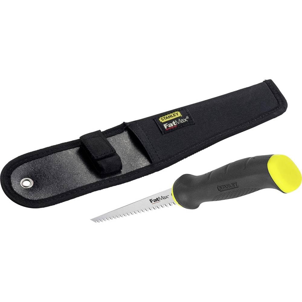 STANLEY Stichsäge FatMax, starkes, langlebiges Blatt mit Jet-Cut-Verzahnung (geschärfte Spitze, ergonomischer Handgriff, Polster am Griffende, Tasche mit Gürtellasche, 355 mm) 2-20-556