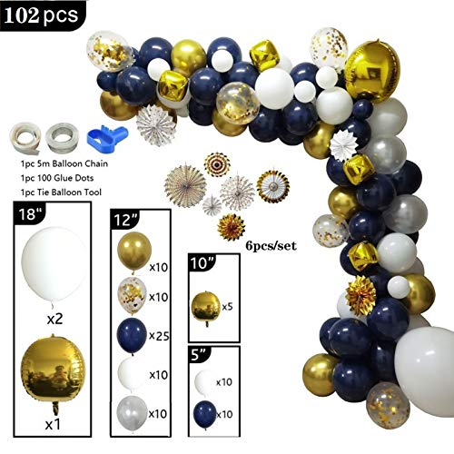 Suprimentos para festa de bebê,Funien Conjunto de decorações de festa de balões 102 peças para menin