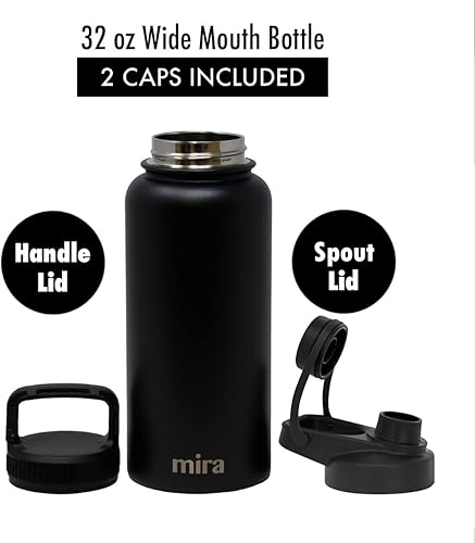 Miniatura 3 de MIRA - Botella de agua deportiva de acero inoxidable con aislante, termo de metal que mantiene el frío durante 24 horas y el calor durante 12 horas,