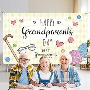 Nepnuser happy grandparents day photo booth backdrop school event retirement love grandparents party decorations grandpa grandma holiday photo wall decor 5936ft  urban country home decor