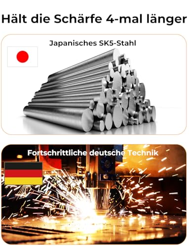 Gartenschere – 4× schärfer, japanische SK5 Hochkohlenstoffstahlklinge, Bypass-Schneide, 25 mm Schnittdurchmesser, für trockenes, frisches Holz, doppelte Antihaft-Beschichtung, Rosenschere – Bild 3