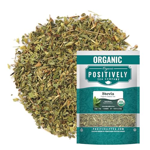 Image of Organic Positively Tea Company, Stevia Leaf, Herbal Tea, Loose Leaf, 4 Ounce