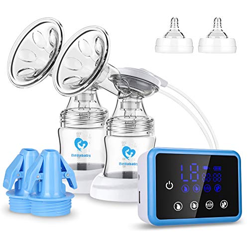 Sacaleches eléctrico, Bellababy Bomba de lactancia / Extractor con succión dual Masaje de mama con pantalla táctil LED (con 10...