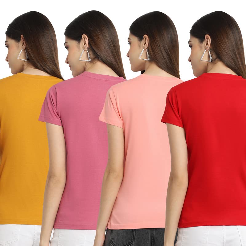 Image of Preneum Women's Cotton Regular Fit Graphic Stylish Printed Short Sleeves Casual T-Shirt |Trend & Styles