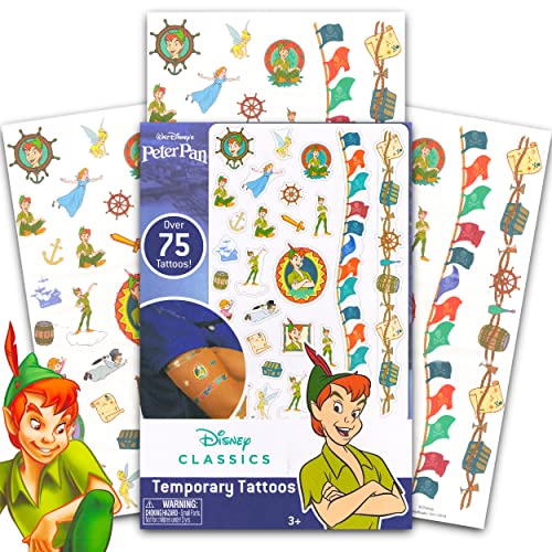 Disney Peter Pan Tattoos Party Favors Pack ~ Bundle Includes Over 75 Peter Pan Temporary Tattoos (Peter Pan Party Supplies) image 3
