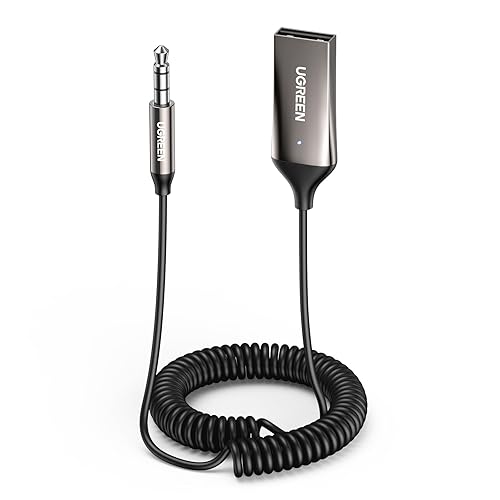 Immagine del prodotto UGREEN Ricevitore Bluetooth 5.3 per Auto con Jack AUX da 3,5mm e Adattatore Audio Wireless USB con Microfono Incorporato e Cavo Lungo per Auto Altoparlante Domestico Amplificatore Altoparlante